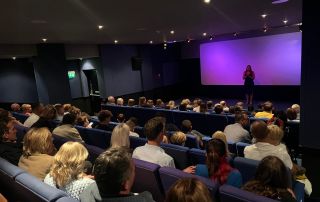 Premiere screening in small cinema for student films